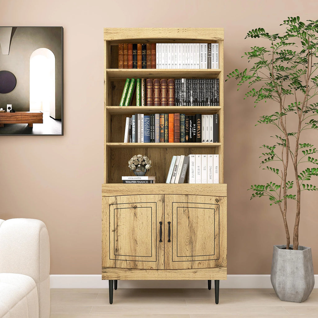 72" Walnut Kitchen Pantry Cabinet with Doors and Adjustable Shelves Z2116
