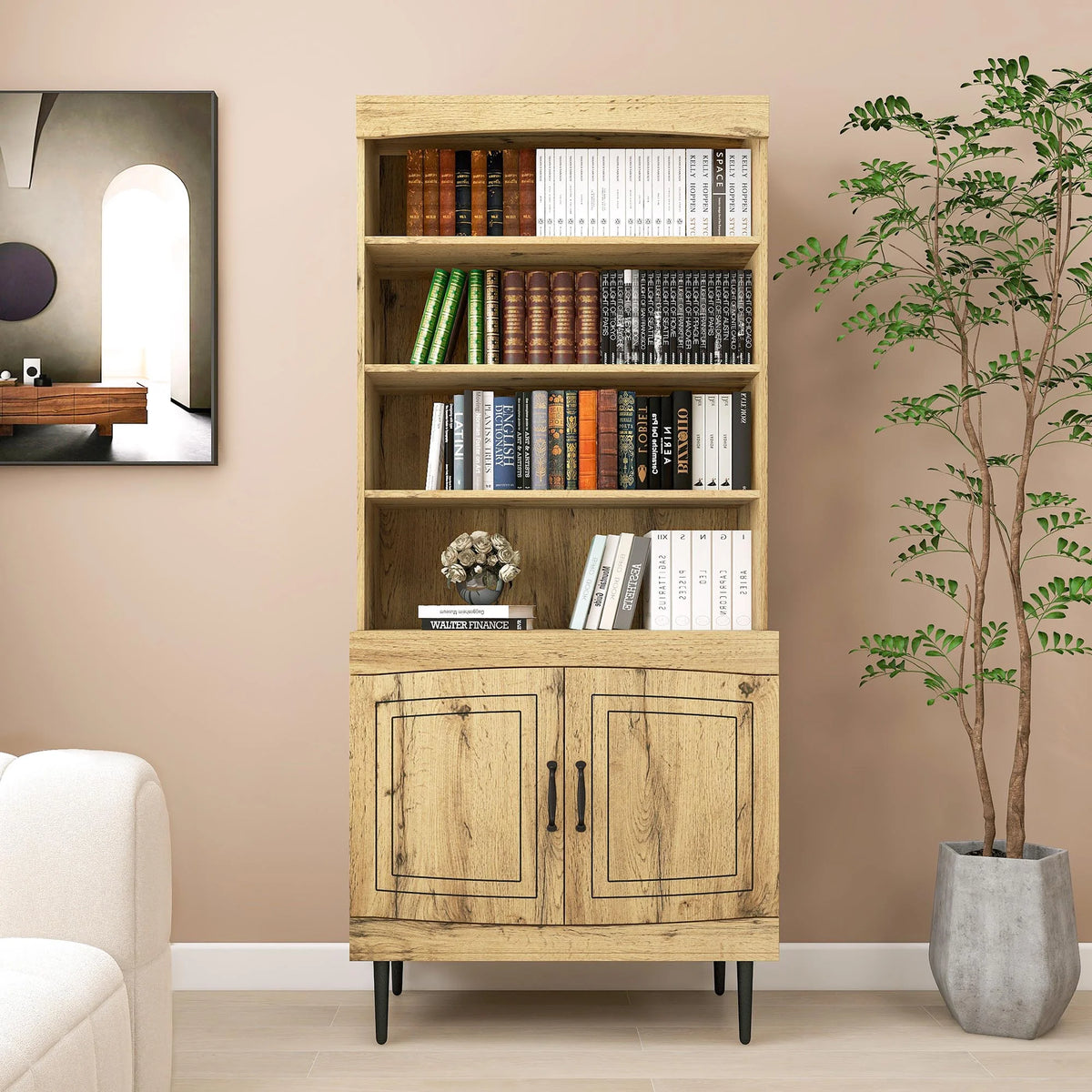 72" Walnut Kitchen Pantry Cabinet with Doors and Adjustable Shelves Z2116
