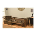 Rustic Walnut Futon Frame & Storage Drawers Full Size Y129507