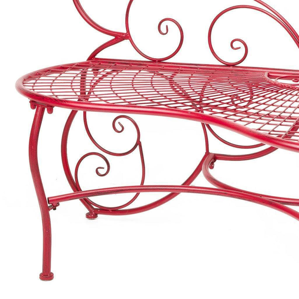 Red Butterfly Metal Bench X681