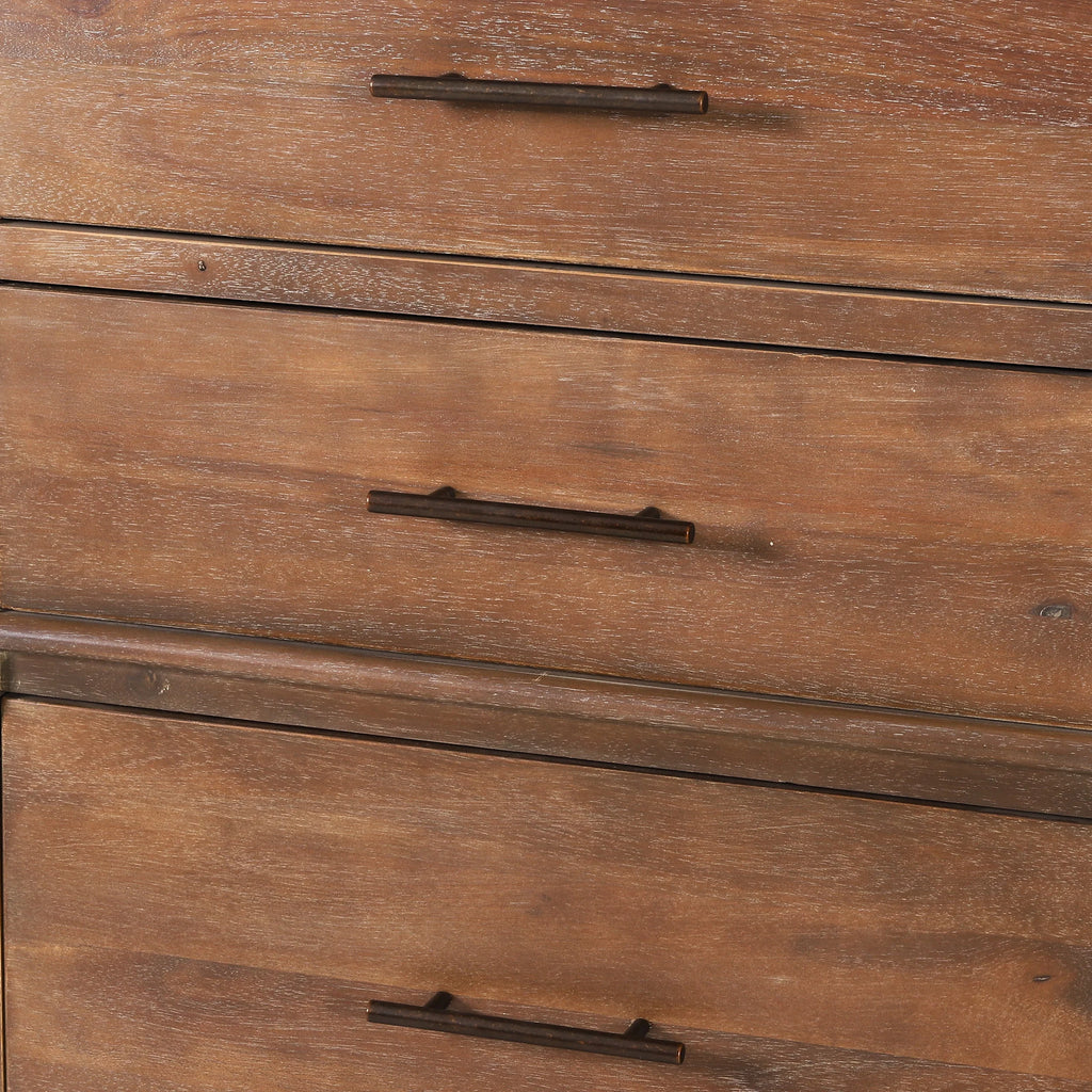 Acacia Wood 5 Drawer Dresser O283