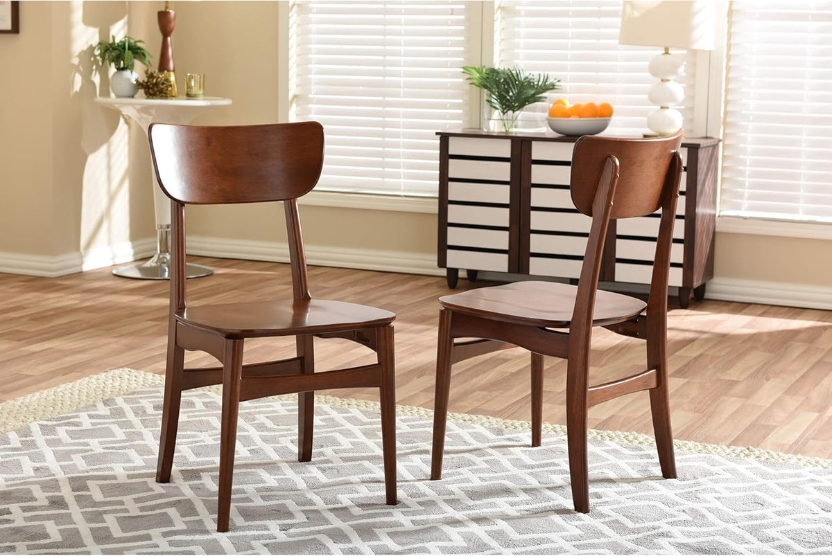 Set of 2 Dark Walnut Bentwood Dining Side Chairs Z43881