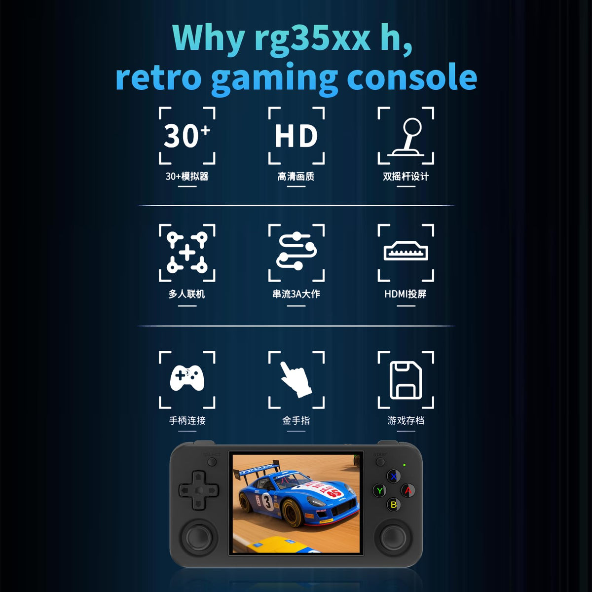 Purple Handheld Gaming Console with 64GTF Card E8377