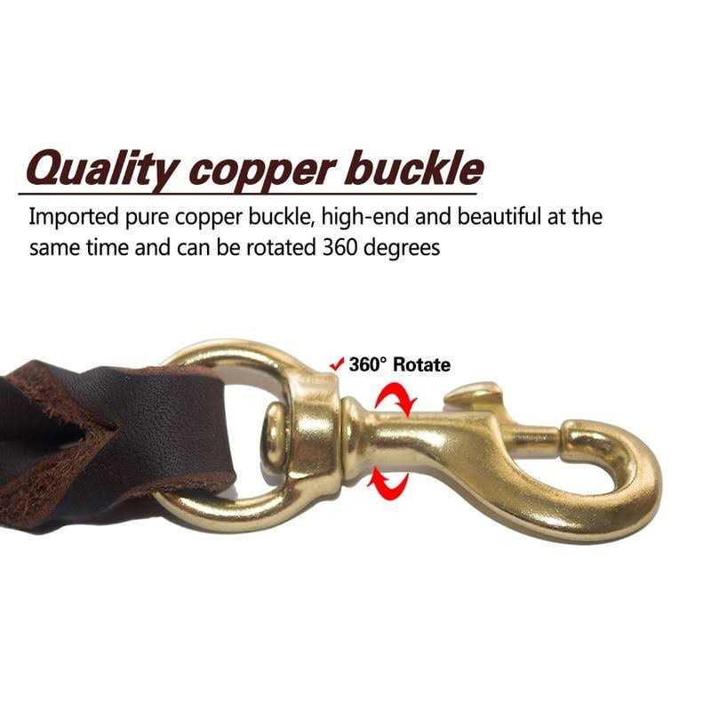 6ft Heavy Duty Braided Leather Dog Leash C652