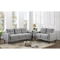 Gray Upholstered Sofa Set with Track Arms I98556