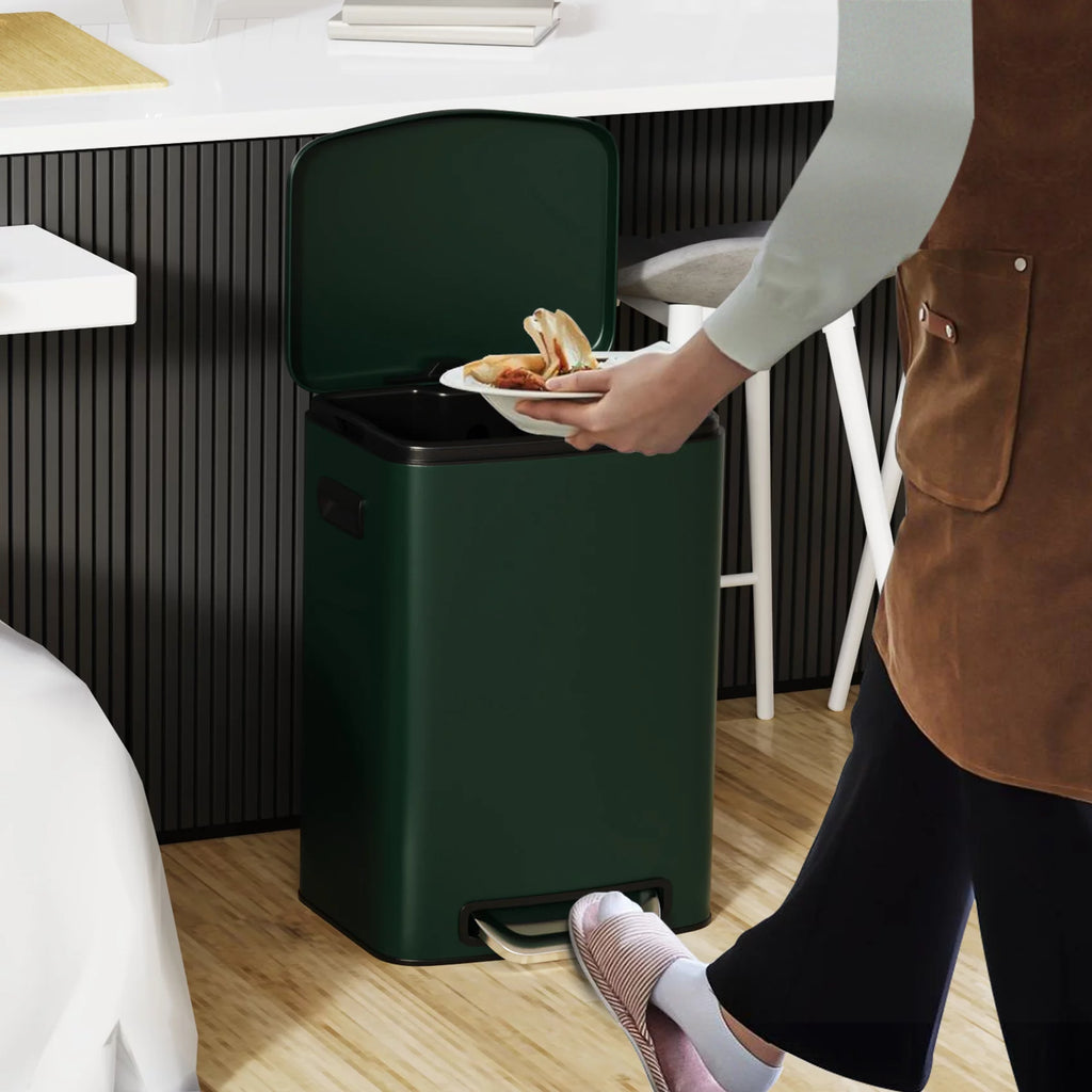 13 Gallon 50L Stainless Steel Trash Can with Lid Q6898