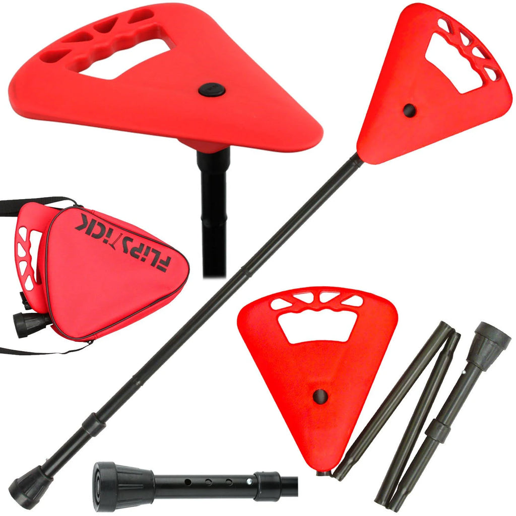 Red Adjustable Seat Cane with Red Bag B183