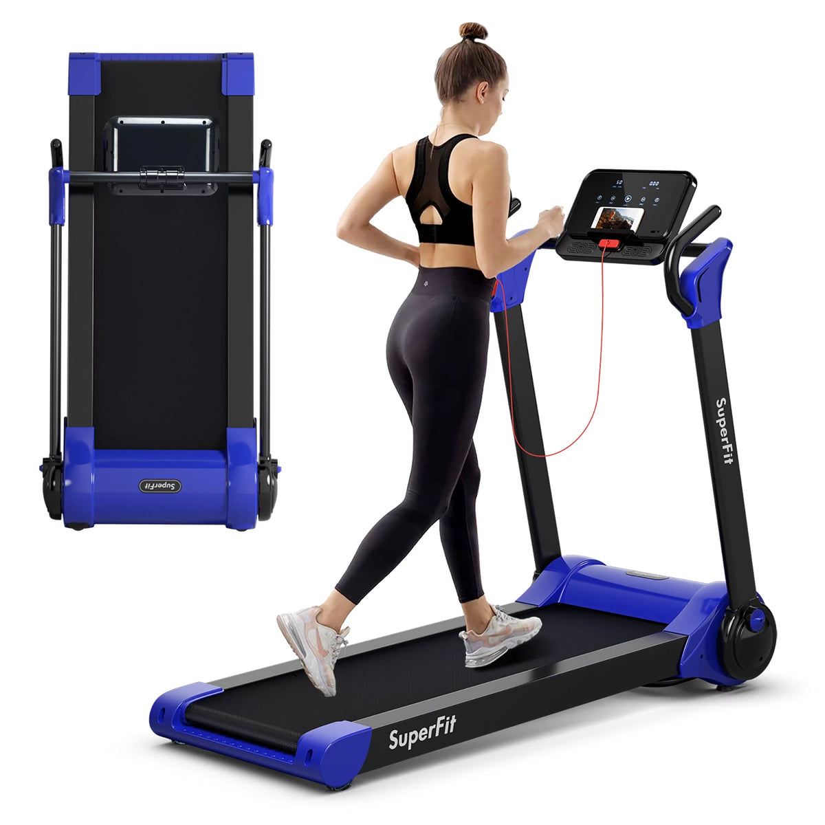 Folding 2.25HP Electric Treadmill Black J4600
