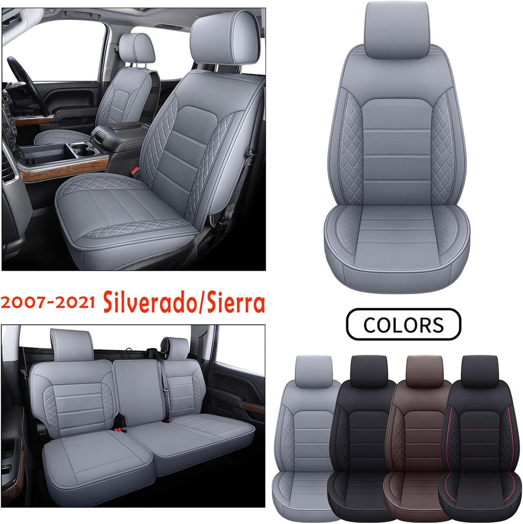 Black Faux Leather Seat Covers Full Set C9290
