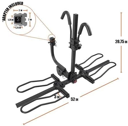 2-Bike Tray Style Hitch Mount Rack Carrier B910605