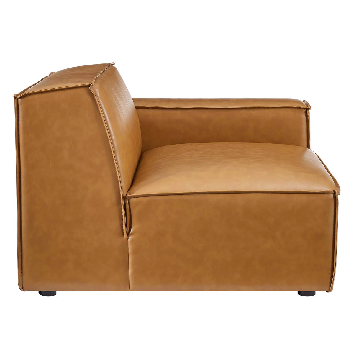Tan 6-Piece Vegan Leather Sectional Sofa F16038