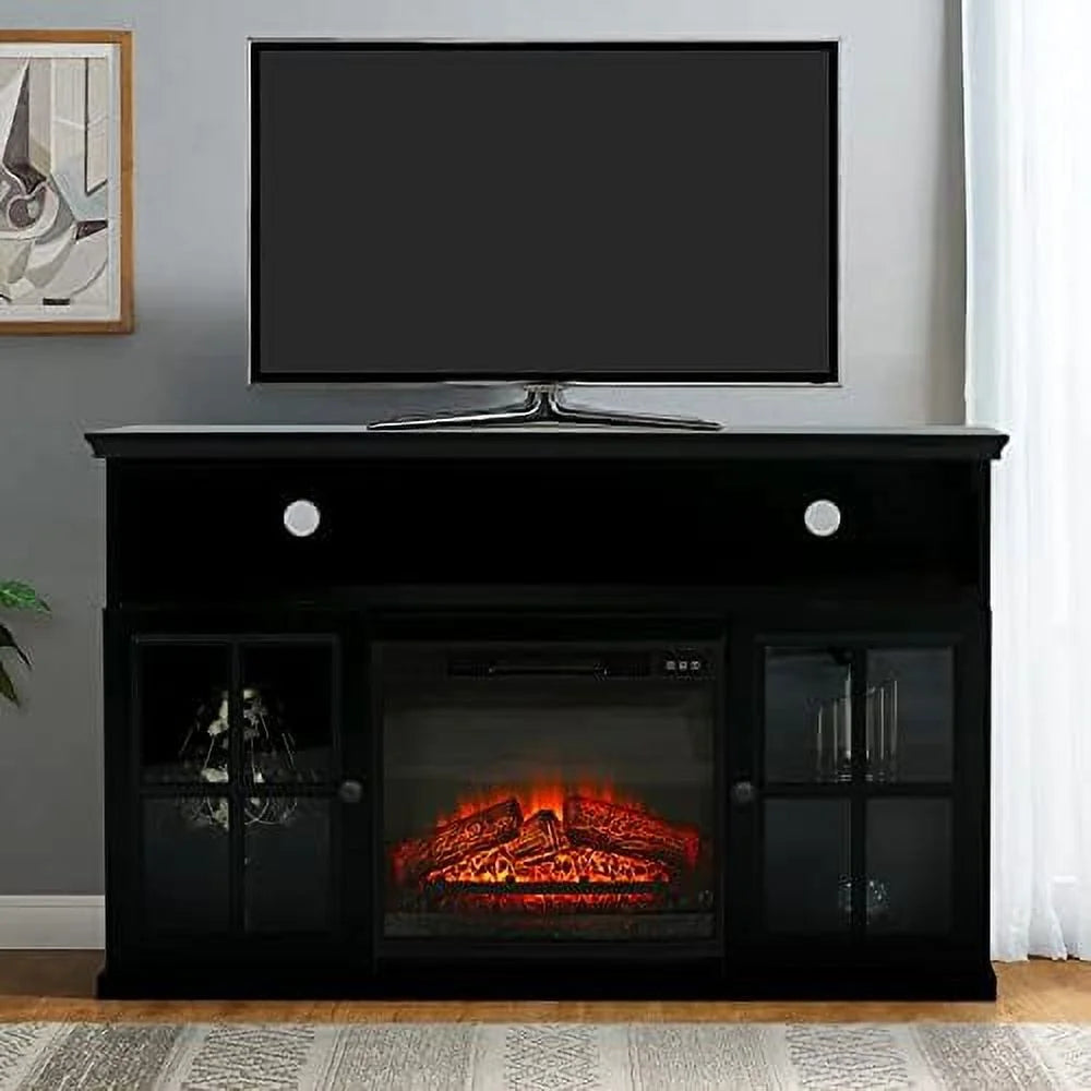 White Electric Fireplace TV Stand with 18" Insert K555482