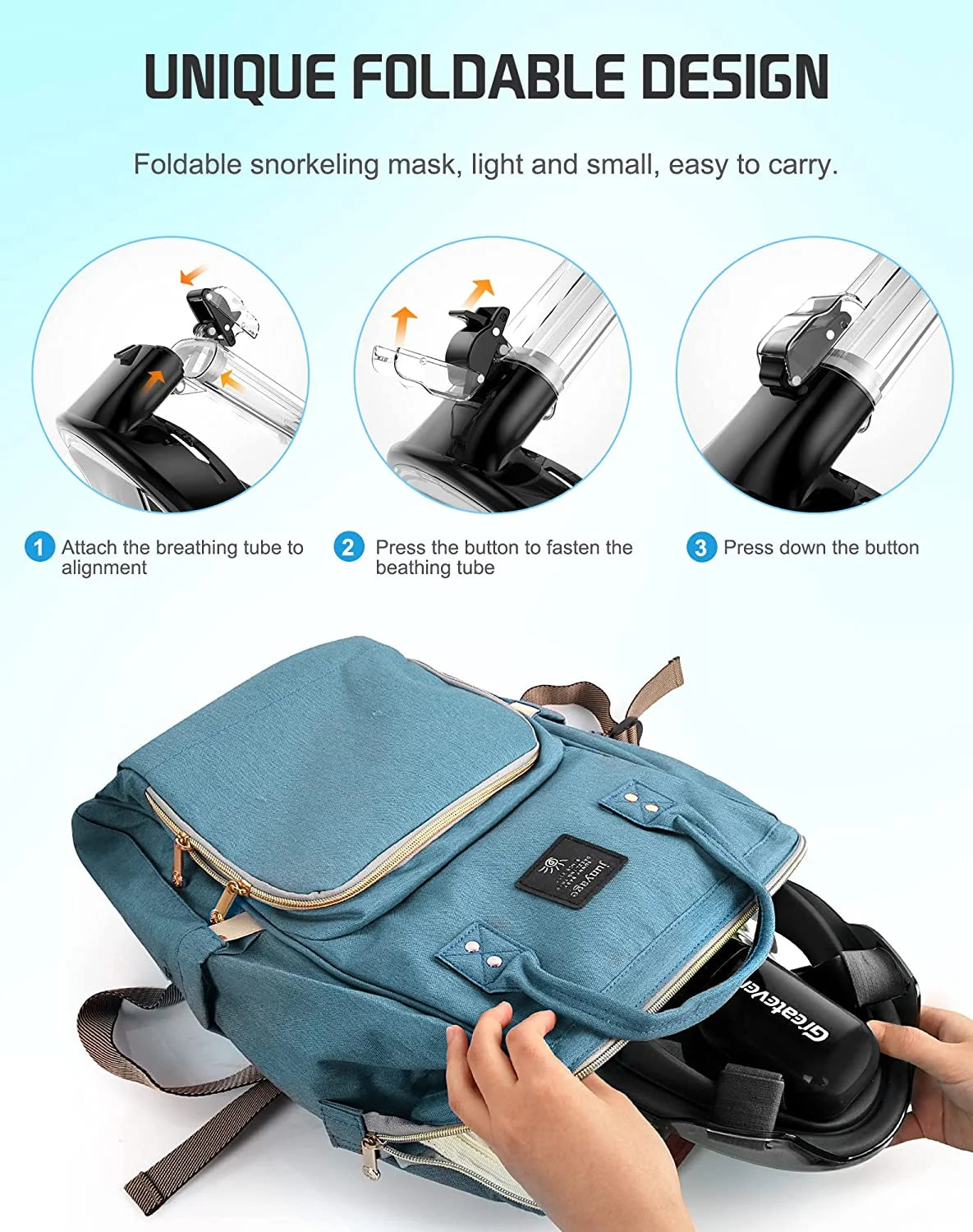 Full Face Snorkel Mask with Detachable Camera Mount Z8418