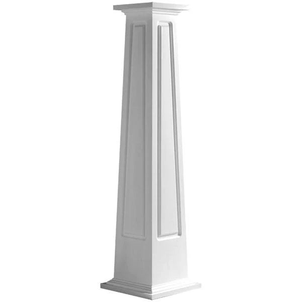 24x22W x 4&H Craftsman Square Tapered Raised Panel Column with Standard Capital & Base D7088
