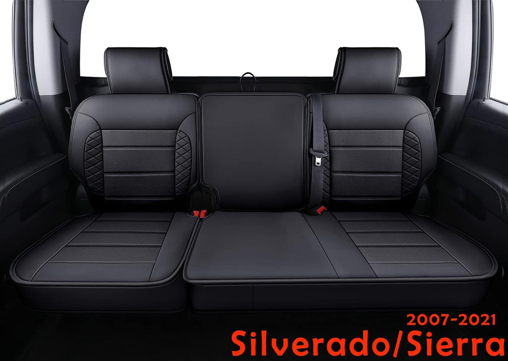 Black Faux Leather Seat Covers Full Set C9290