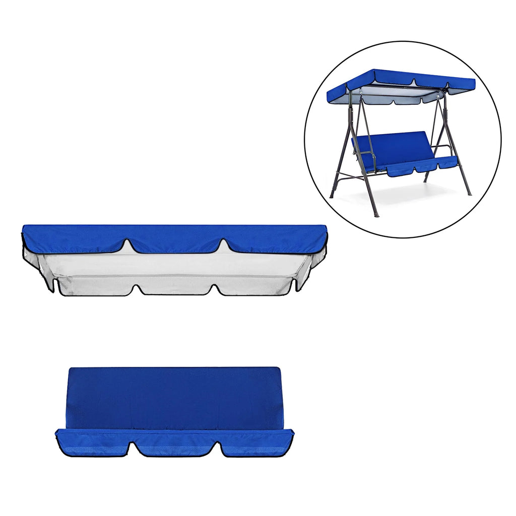 Blue Patio Swing Cushion Set for 3 Seater Swing Chairs Y841