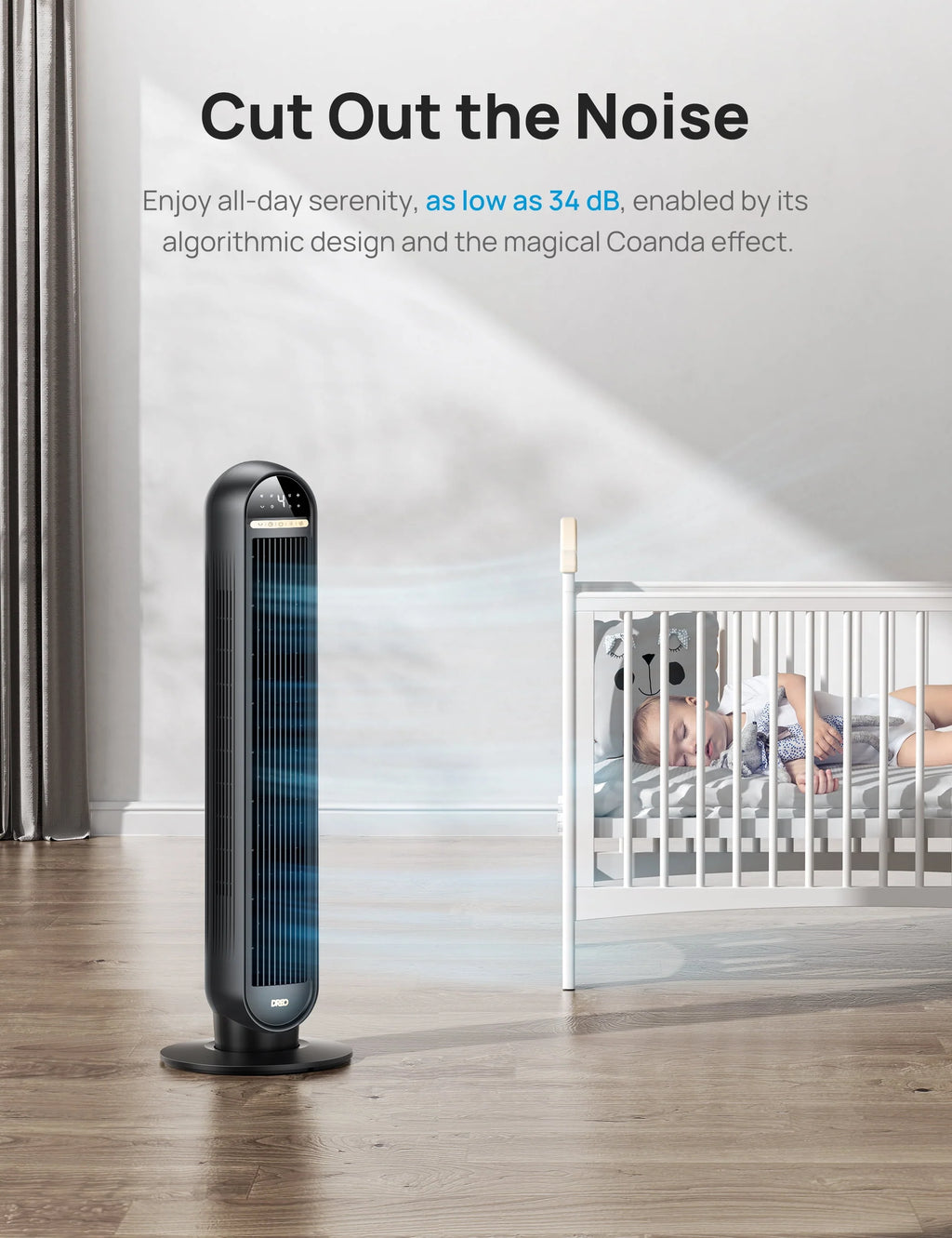 36 Standing Floor Fan with Remote, 90° Oscillating, 4 Speeds, 4 Modes Y41672