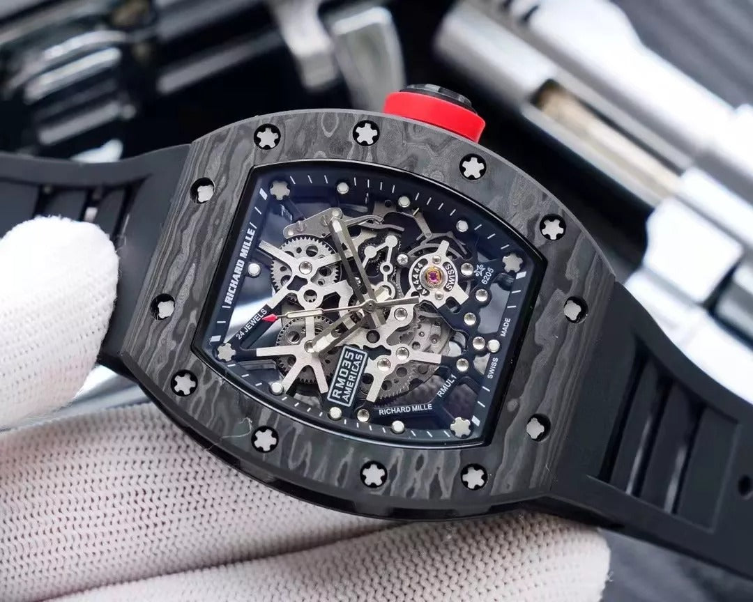 Blue Dial Black Bezel Black Rubber Strap Watch P517488