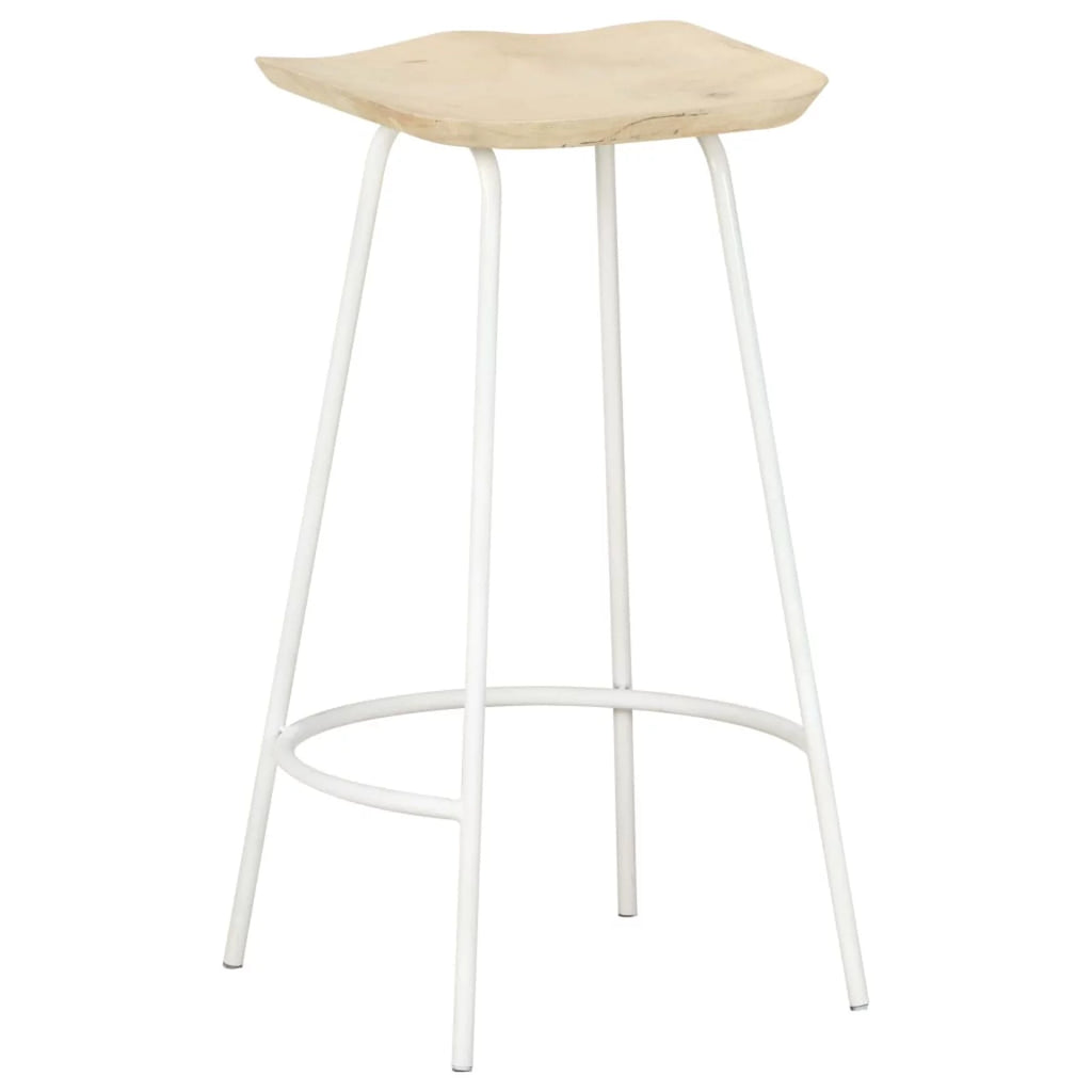 4 Piece Mango Wood Bar Stools with Footrest A253996
