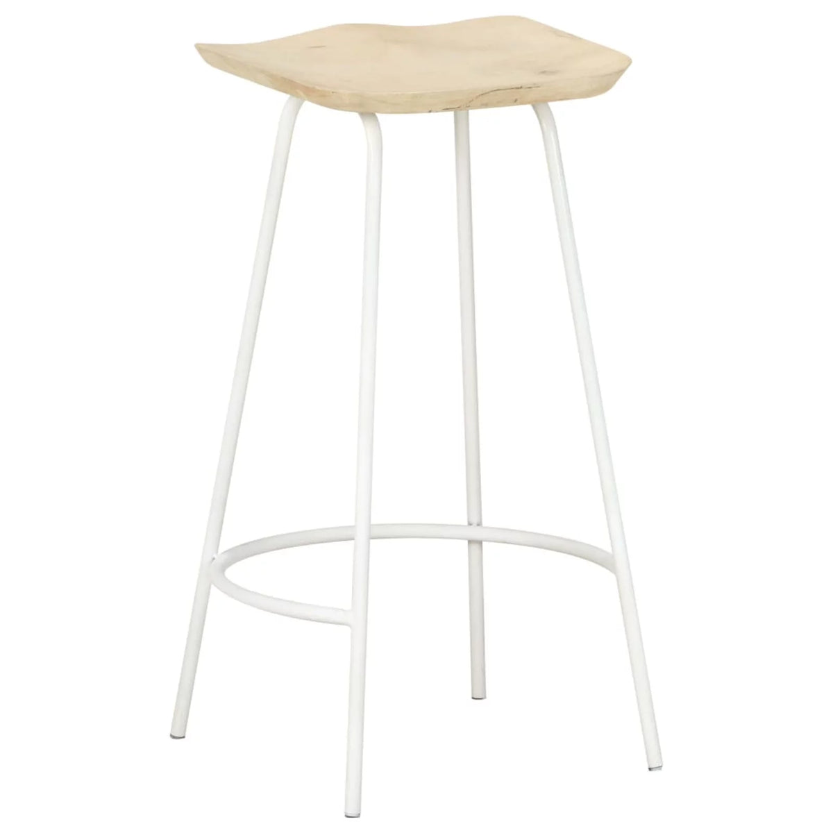 4 Piece Mango Wood Bar Stools with Footrest A253996
