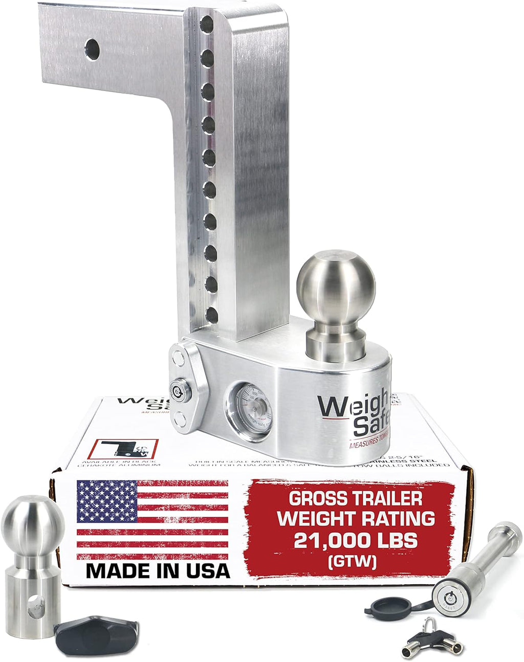 Aluminum Adjustable 6" Drop, Stainless Steel Ball, 3" Receiver M31311