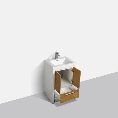 24 in. Natural Oak and White Bathroom Vanity with Acrylic Countertop G516