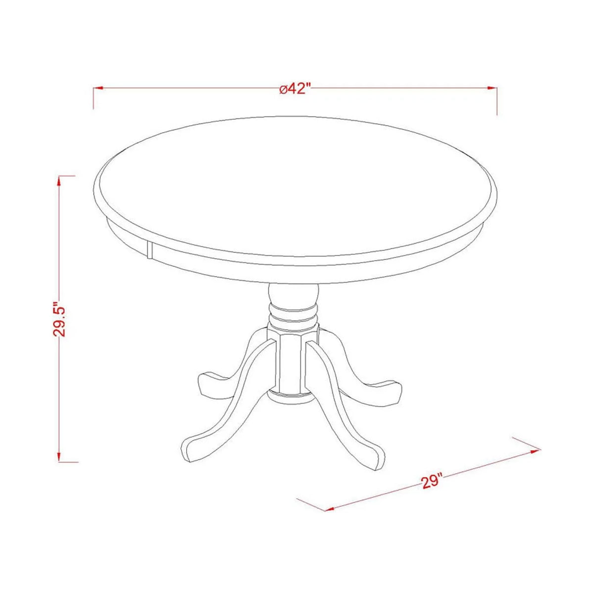 3-piece Wood Dining Set W1839