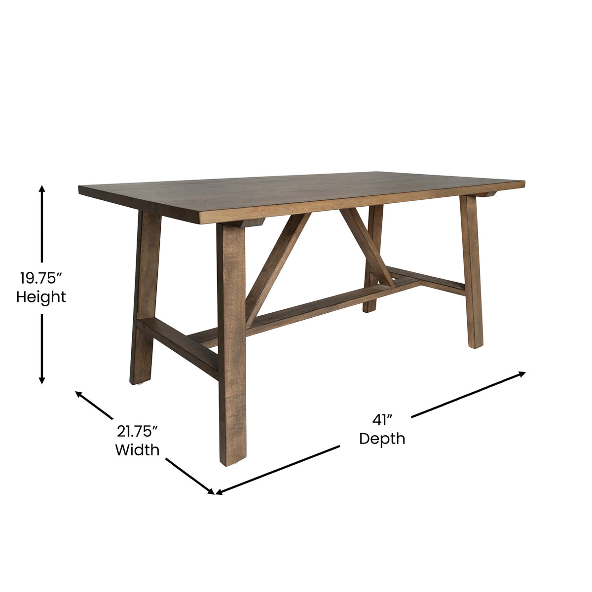 Solid Wood Trestle Coffee Table in Rustic Brown T9133