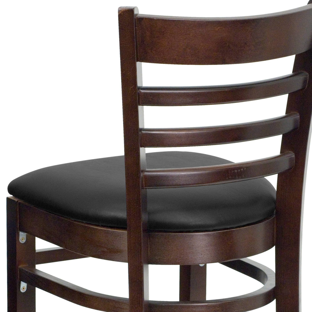 Walnut Wood Ladder Back Barstool E448737