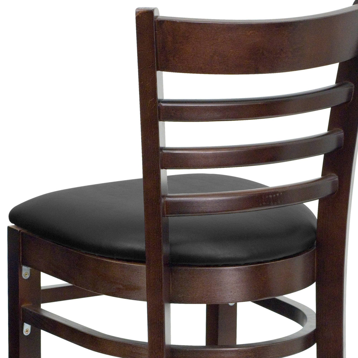 Walnut Wood Ladder Back Barstool E448737