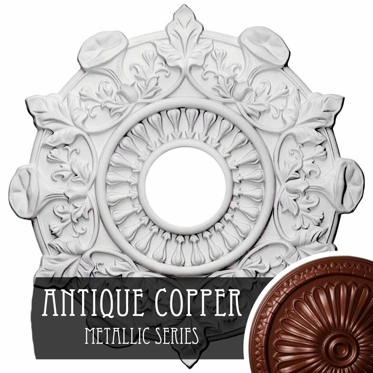 17 1/2x22OD x 4x22ID x 1x22P Hand-Painted Ceiling Medallion E843825