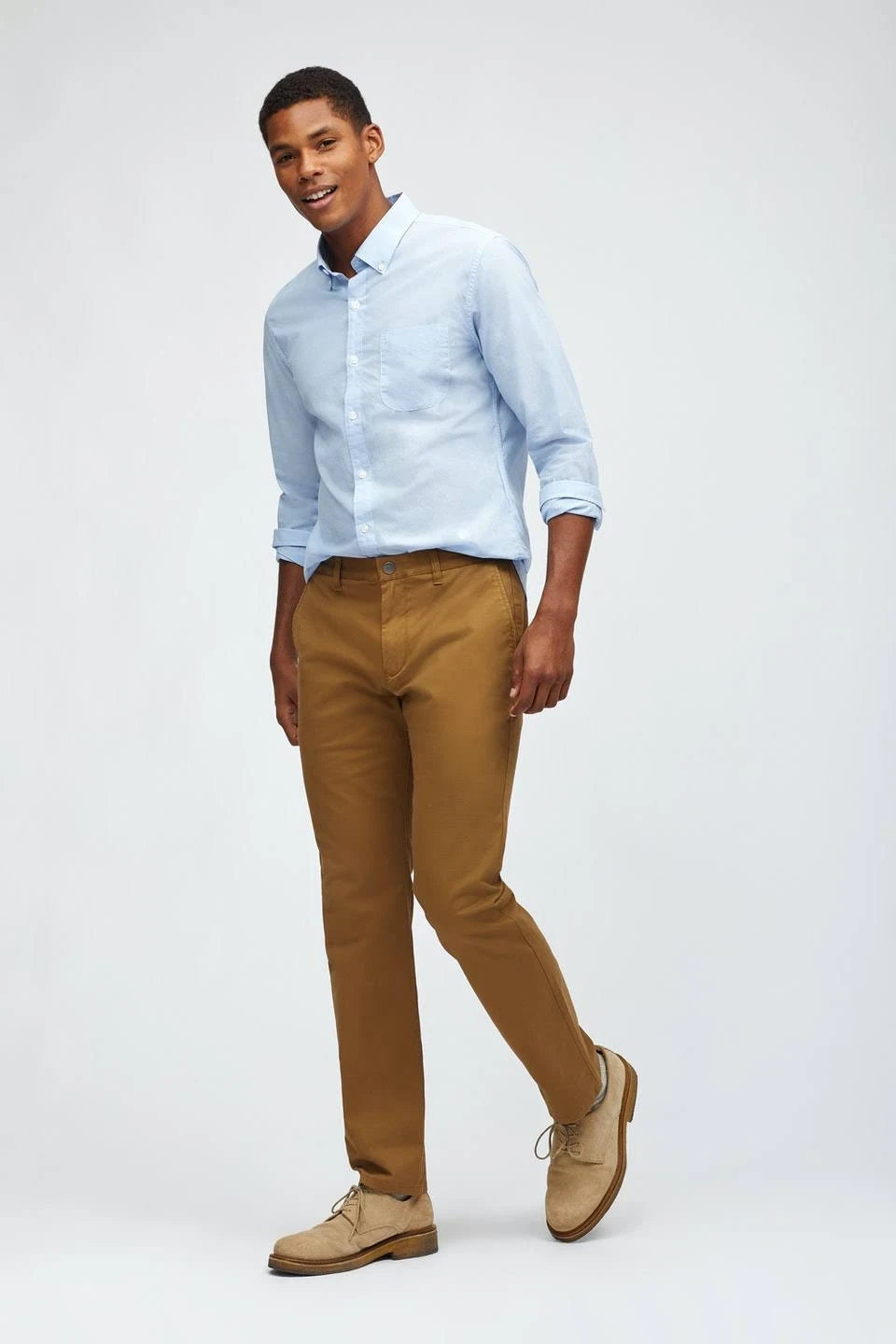 Stretch Washed Chinos Straight Fit - Chestnuts - 35 x 36 F512139
