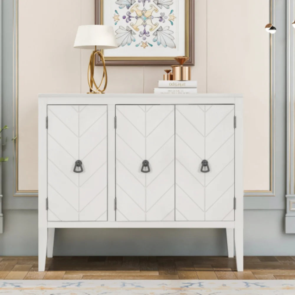 Wooden Storage Cabinet with Adjustable Shelf, Antique Gray V608812