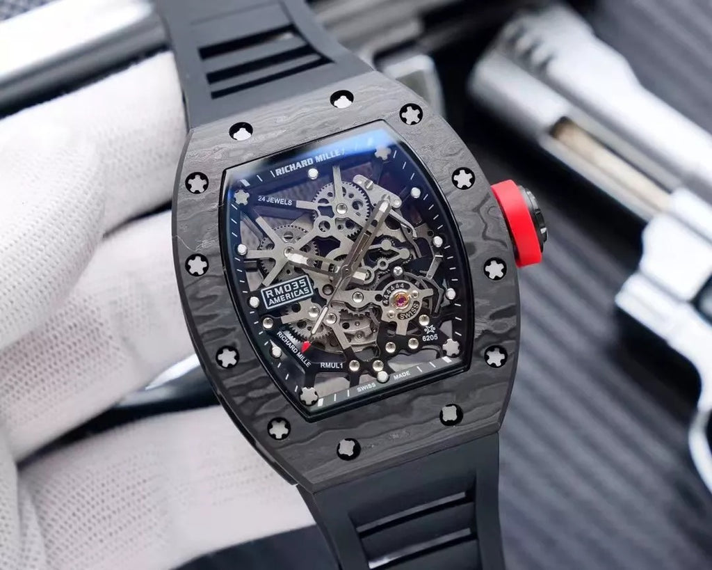 Blue Dial Black Bezel Black Rubber Strap Watch P517488