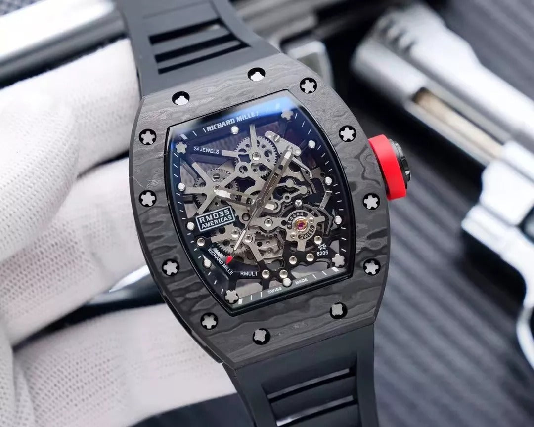 Blue Dial Black Bezel Black Rubber Strap Watch P517488