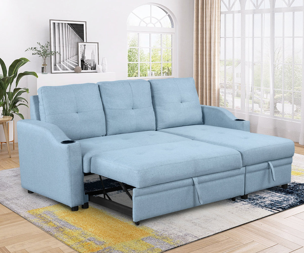 Blue Padded Pull Out Sofa Bed I888599