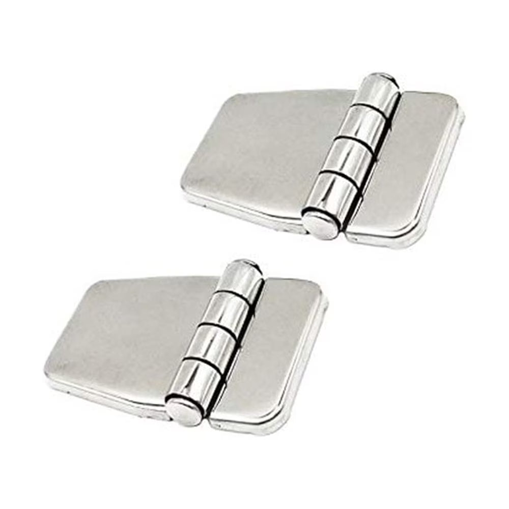 Pair of 316 Stainless Steel Short Sided Strap Hinges with Cover Caps A472383
