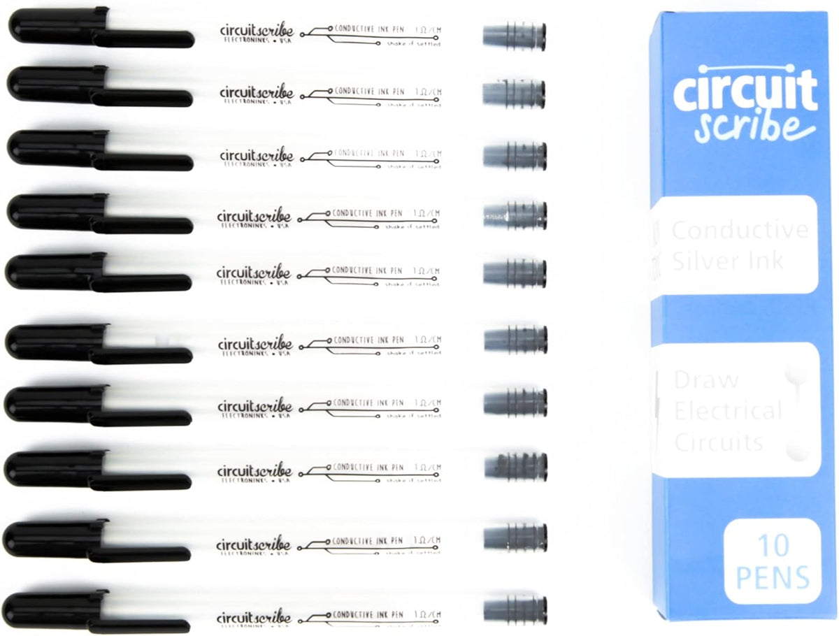 Non-Toxic Conductive Ink Pen Kit, 10-Pack J227