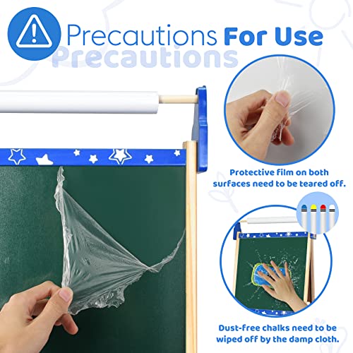 Adjustable Wooden Kids Art Easel with Whiteboard & Chalkboard V49711