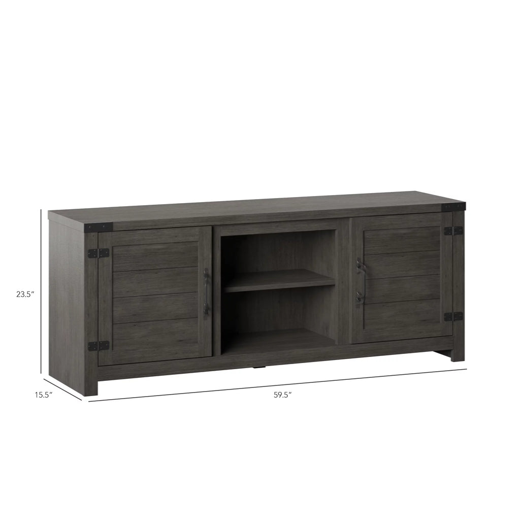 Weathered Gray TV Stand with Planked Doors K16482