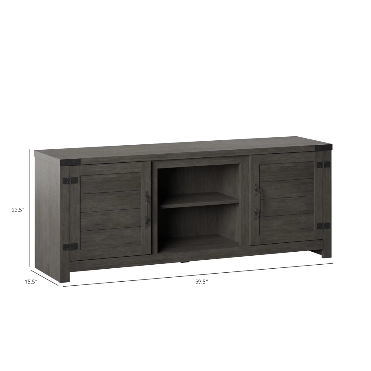 Weathered Gray TV Stand with Planked Doors K16482
