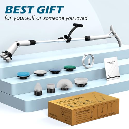 Cordless Electric Spin Scrubber with 8 Brush Heads H632