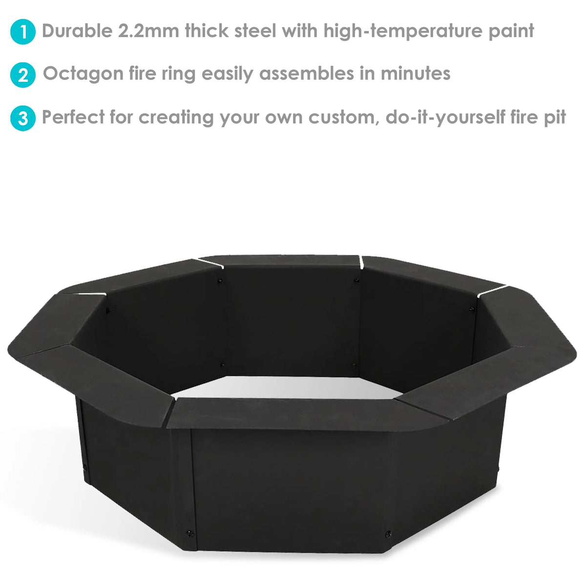 Octagon Heavy-Duty Steel Fire Pit Ring - 30" Inside Diameter T53081