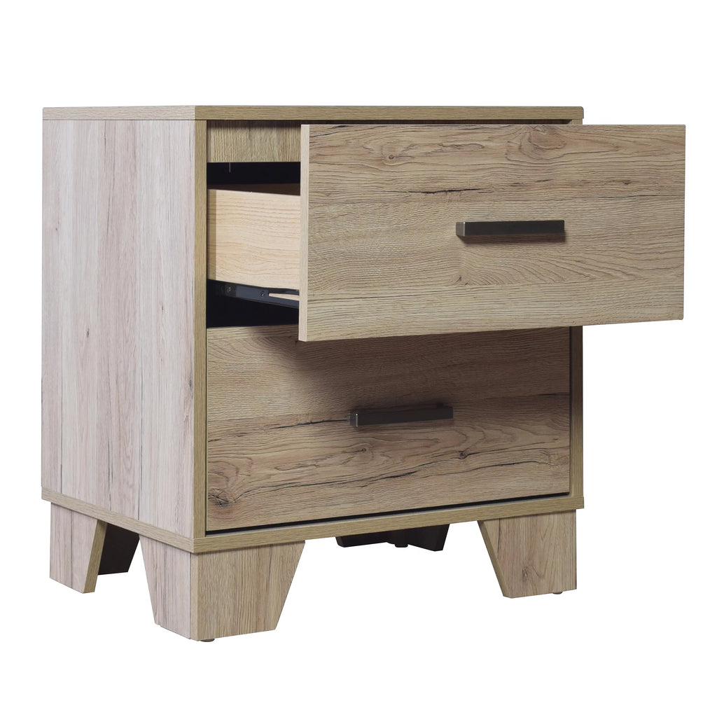 2 Drawers Light Oak Nightstand Z269932