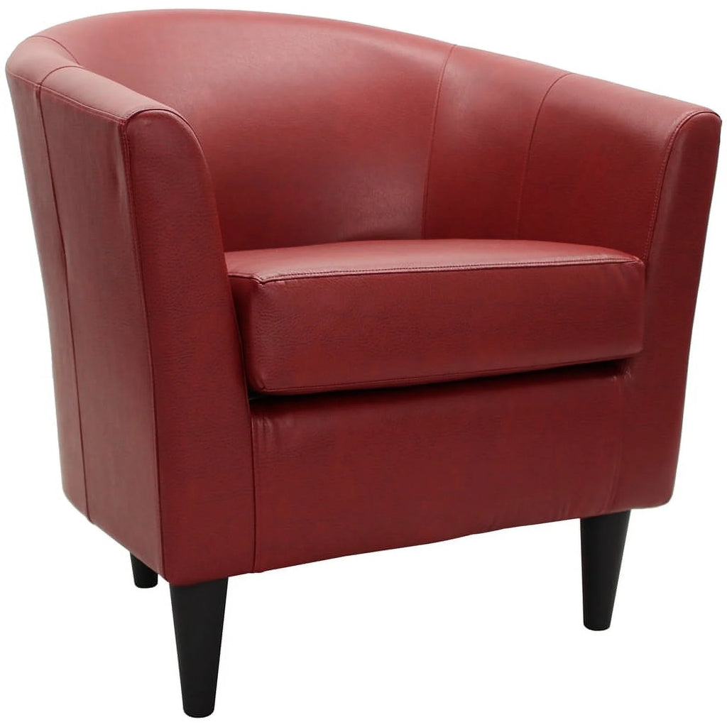 Red Faux Leather Club Chair G6528