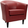 Red Faux Leather Club Chair G6528