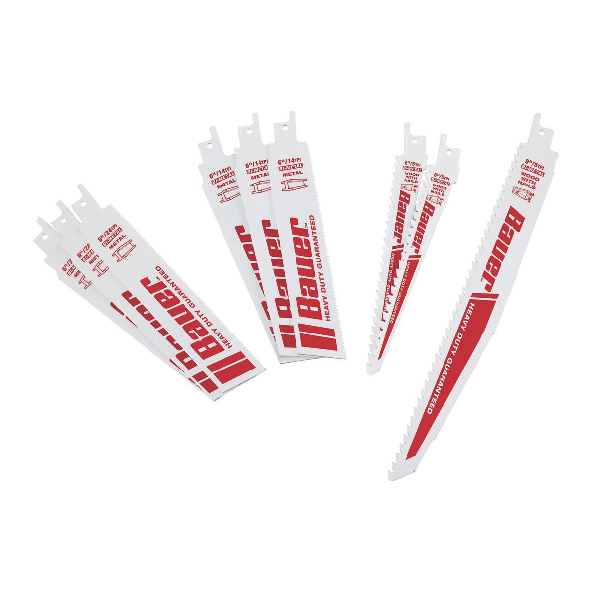 9-Piece Bi-Metal Reciprocating Saw Blade Set C52680