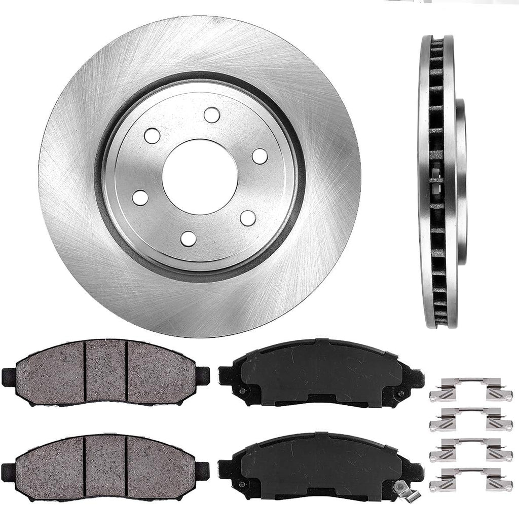 6 Lug Brake Disc Rotors with Ceramic Brake Pads W5870
