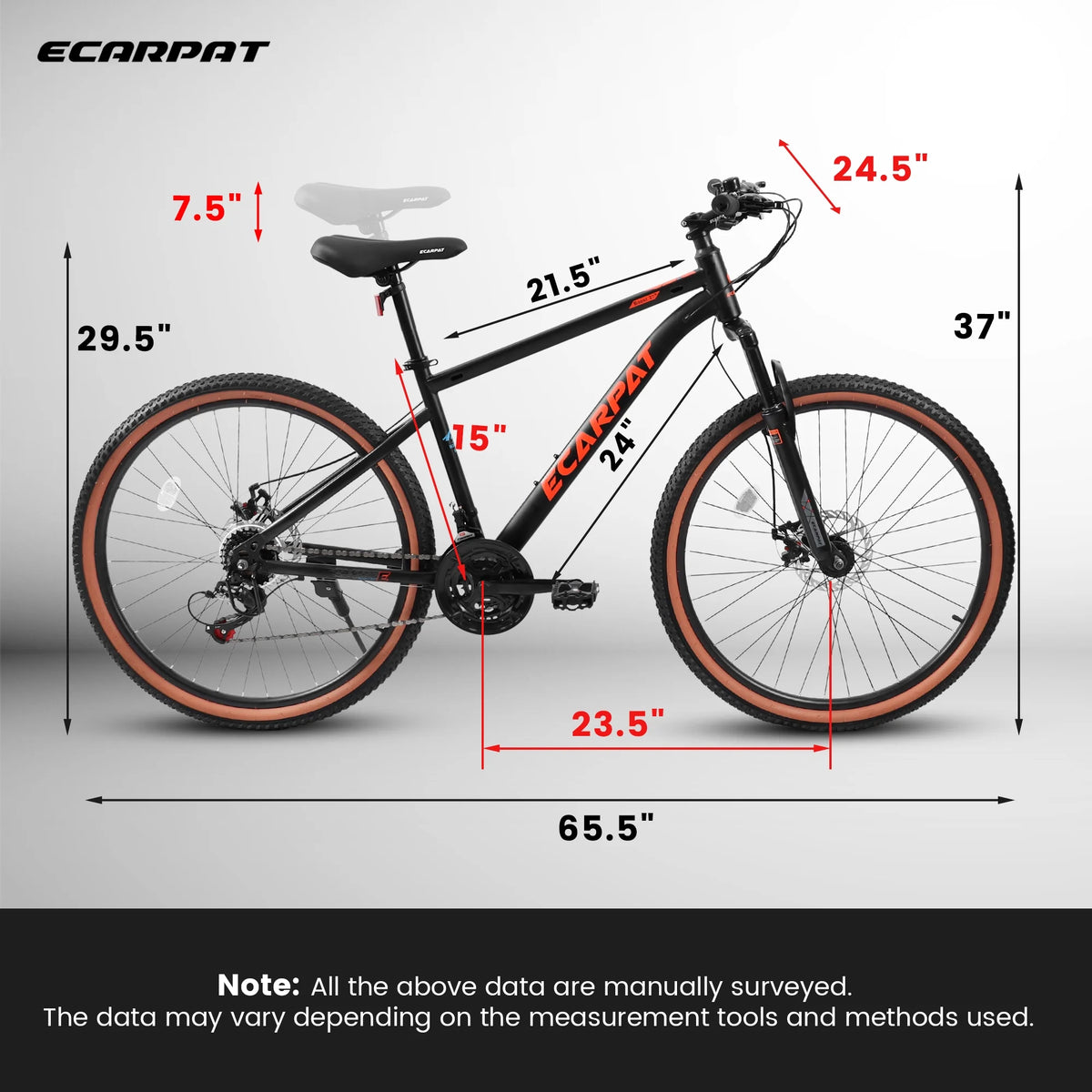 24 inch Pink Mountain Bike with Dual Disc Brakes I1446
