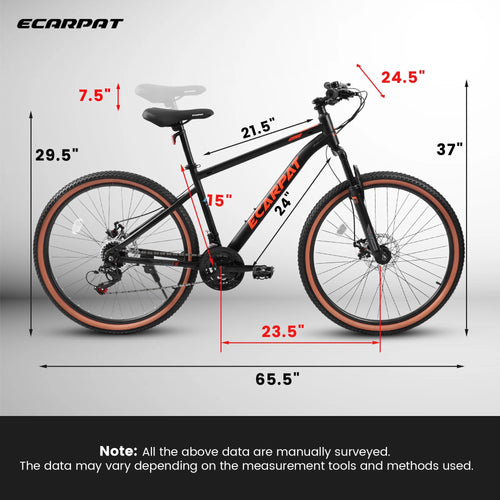 24 inch Pink Mountain Bike with Dual Disc Brakes I1446
